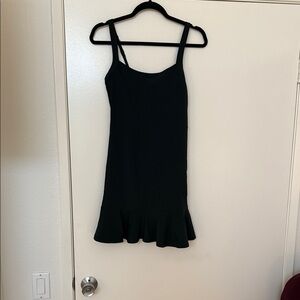 Abercrombie & Fitch Black Ruffle-Hem Slip Dress